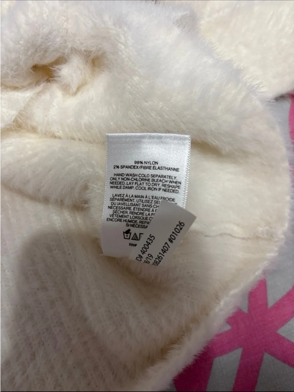 Express Cream White Tie Front Fuzzy Cropped Sweater